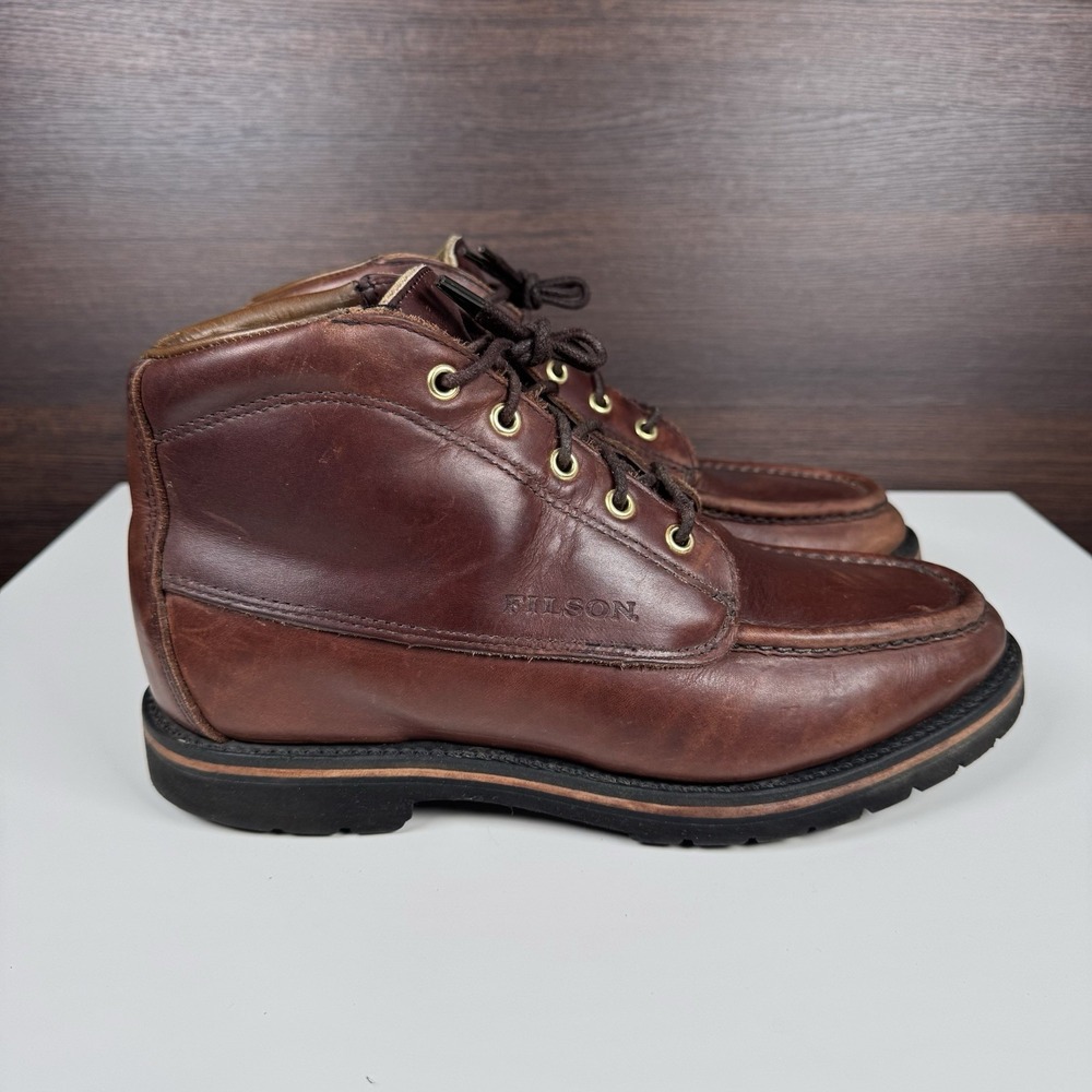 Vtg Filson Men 7904 Uplander Chukka Leather Boots Outdoor Moc Toe USA Vibram 9 D